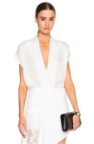 Mason By Michelle Mason Wrap Top In White