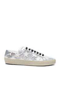 Saint Laurent Court Classic Star Leather Sneakers In Metallics