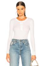 Enza Costa Cashmere Long Sleeve Henley In White