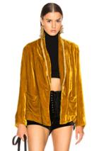 Raquel Allegra Belted Blazer In Yellow
