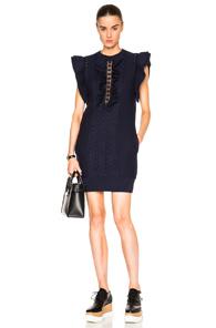 Stella Mccartney Broderie Anglaise Dress In Blue,black