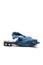 No. 21 Bow Denim Mules In Blue