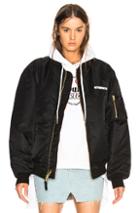Vetements X Alpha Industries Cropped Logo Bomber In Black,orange