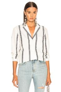 Rag & Bone Alyse Shirt In Blue,stripes,white