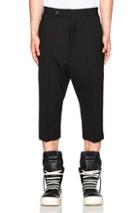Rick Owens Cropped Easy Astaires Trousers In Black