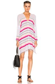 Lemlem Adia Open Back Caftan In Pink,stripes,white