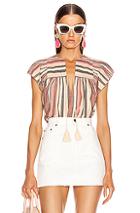 Ulla Johnson Amba Top In Gray,neutral,pink,stripes