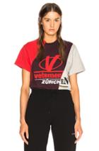Vetements Cutup Graphic Tee In Gray,red,purple