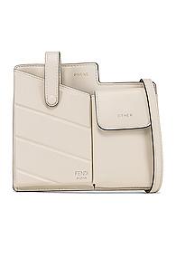 Fendi Mini Two Pocket Crossbody Bag In White