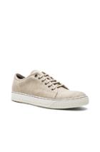 Lanvin Waxy Woven Linen Low Top Sneakers In Neutrals