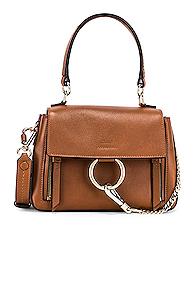 Chloe Mini Faye Calfskin & Suede Day Bag In Brown