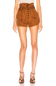 Marissa Webb Gia Faille Shorts In Brown