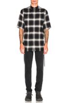 Helmut Lang Drawcord Shirt In Black,checkered & Plaid