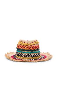 Etro Woven Hat In Neutrals,stripes
