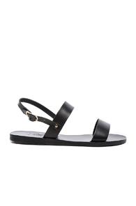 Ancient Greek Sandals Leather Clio Sandals In Black