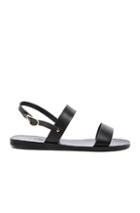 Ancient Greek Sandals Leather Clio Sandals In Black