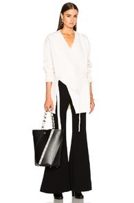 Proenza Schouler Wool Cashmere Wrap Cardigan In White