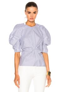 Roksanda Cotton Colter Top In Blue,stripes