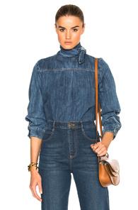 Chloe Light Denim Top In Blue