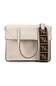 Fendi Small Flip Crossbody Bag In White