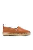 Loewe Contrast Stitching Leather Espadrilles In Brown