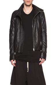 Rick Owens Geo Glass Ice Leather Jacket In Black