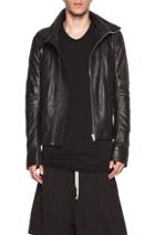 Rick Owens Geo Glass Ice Leather Jacket In Black
