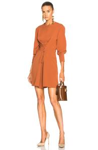 Tibi Lace Up Dress In Brown,orange