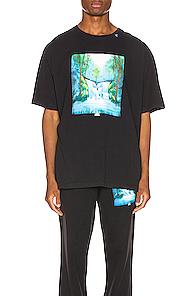Off-white Waterfall Oversized Tee In Black