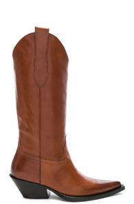 Maison Margiela Mid Leather Western Boots In Brown