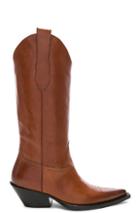 Maison Margiela Mid Leather Western Boots In Brown