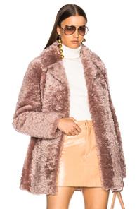 A.l.c. Lamb Shearling Stone Coat In Pink