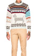 Thom Browne Hector Browne Fair Isle Jacquard Sweater In White,stripes
