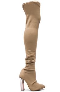 Yeezy Season 3 Sock Knit Tall Boots In Neutrals