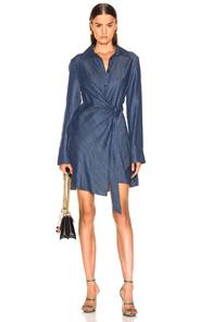 Tibi Tunic Dress In Denim Dark