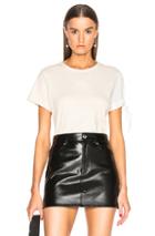 Jw Anderson Single Knot Tee With Silk Sleeve In Neutrals