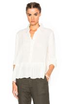 The Great The Ruffle Oxford Top In Neutrals,white