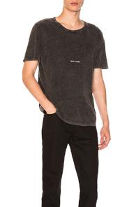 Saint Laurent Logo Tee In Black
