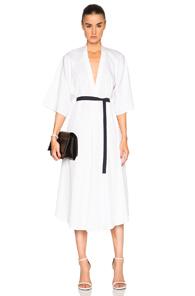 Tome V-neck Shirt Dress In White