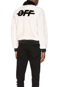 Off-white Lamb Shearling Bomber In Gray