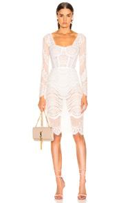 Jonathan Simkhai Lace Bustier Bodysuit Dress In White