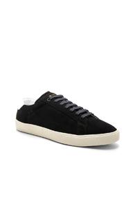 Saint Laurent Suede Low-top Sneakers In Black