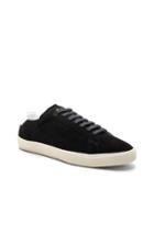Saint Laurent Suede Low-top Sneakers In Black