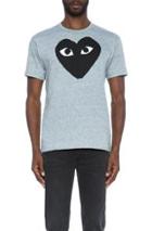 Comme Des Garcons Play Emblem Cotton Tee In Gray
