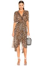 Icons Cha Cha Wrap Dress In Animal Print,brown
