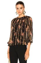 Needle & Thread Victorian Stripe Top In Black,floral,stripes