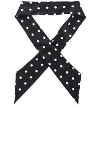 Saint Laurent Crepe De Chine Dot Scarf In Black,geometric Print