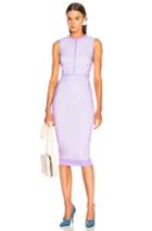 Victoria Beckham Sleeveless Linear Fitted Midi Dress In Purple