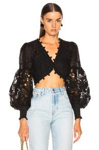 Zimmermann Corsage Embellished Bodice Top In Black