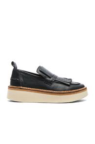 Flamingos Leather Trianon Loafers In Black